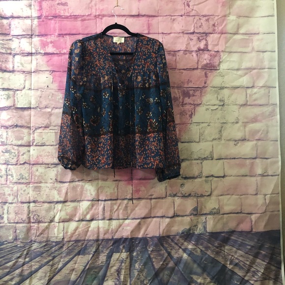 sheer flower print blouse - Picture 1 of 2